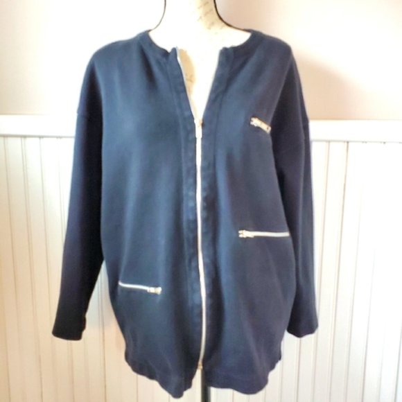 Adrian Vittadini sport jacket black long sz S - Picture 8 of 8